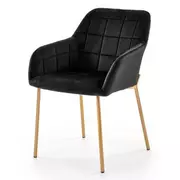 Krzesła - Komplet czarnych krzeseł w stylu glamour do salonu 4 szt Ansel 4S - miniaturka - grafika 1