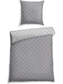 Pościel - Schiesser Komplet pościeli renforcé "Mabel" w kolorze szarym - miniaturka - grafika 1