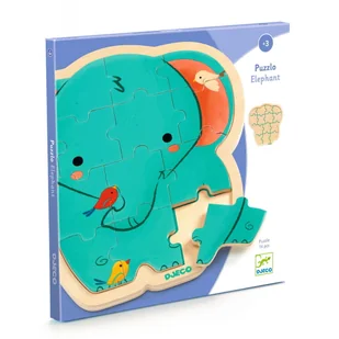 Drewniane puzzle w ramce SŁOŃ DJ01823 - Puzzle - miniaturka - grafika 1