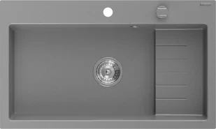 Mexen Omar zlewozmywak granitowy 1-komorowy 800 x 480 mm, szary, syfon chrom - 6520801005-71 - Zlewozmywaki - miniaturka - grafika 1