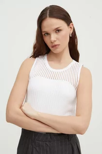 Koszulki sportowe damskie - Dkny top damski kolor biały P4DSAP69 - DKNY - grafika 1
