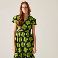 Sukienki - Regatta Orla Kiely Damska sukienka Tiered Midi Niebieski, Rozmiar: 42 - miniaturka - grafika 1