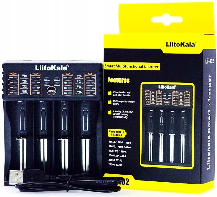 Ładowarka do baterii akumulatorów AA AAA 26650 18650 LiitoKala Lii-402