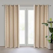 Zasłony - Zasłona gotowa na przelotkach Semi 140 x 250 cm beżowy - miniaturka - grafika 1