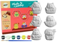 Zabawki kreatywne - LEANToys LEANToys Zestaw Odlewów Gipsowych do Malowania Kotki Kreatywne 9467-uniw - miniaturka - grafika 1