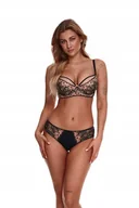 Majtki damskie - LUPOLINE Figi damskie 2300 36 CZARNO-BEŻOWY - miniaturka - grafika 1