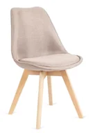 Krzesła - Beżowe skandynawskie krzesło tapicerowane T6-B20 - miniaturka - grafika 1