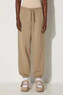 Spodnie damskie - Puma spodnie dresowe bawełniane Better Classics Sweatpants kolor beżowy gładkie 624234 - miniaturka - grafika 1