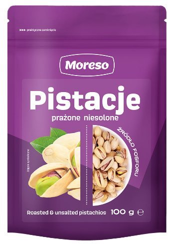 MORESO PISTACJE PRAŻONE BEZ SOLI 100g