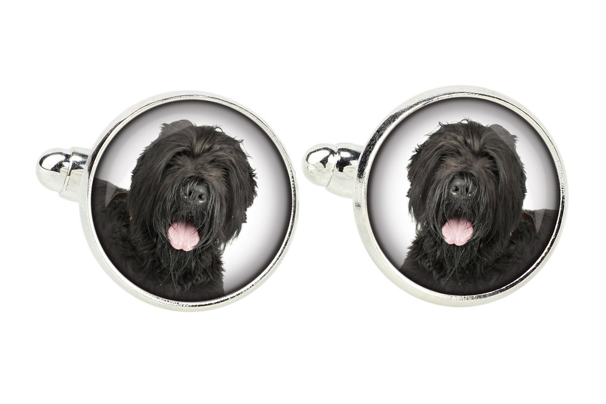 Czarny terier rosyjski, Russian Black Terrier - spinki do mankietów, ozdoba koszuli, zawieszka do koszuli marki Art-Dog