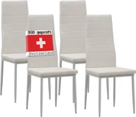 Krzesła - Albatros krzesła do jadalni MILANO zestaw 4 sztuk, białe - tapicerowane krzesło z pokryciem z imitacji skóry, nowoczesny stylowy design przy stole jadalnym, krzesło kuchenne lub krzesło do jadalni o dużej nośności do 110 kg - miniaturka - grafika 1