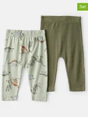 Spodenki dla niemowląt - carter's Legginsy (2 szt.) w kolorze khaki - miniaturka - grafika 1