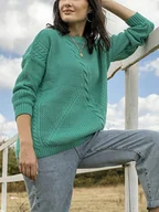 Swetry damskie - Milan Kiss Sweter w kolorze turkusowym - miniaturka - grafika 1