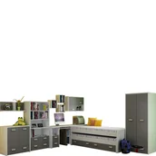 Zestawy mebli dla dzieci - Zestaw Mebli Młodzieżowych 1 Kitty MebloCross Sonoma Jasna / Błękit / Niebieski - miniaturka - grafika 1