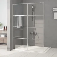 Ścianki i drzwi prysznicowe - Ścianka prysznicowa srebrna, 140x195 cm przezroczyste szkło ESG - miniaturka - grafika 1