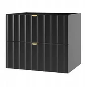 Szafki łazienkowe - Szafka łazienkowa ARCOS 60 cm czarna ryflowany front złoty uchwyt - miniaturka - grafika 1