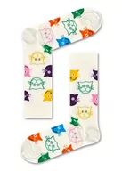 Skarpetki męskie - Happy Socks Cat Gift Box, kolorowe i zabawne, Skarpety dla kobiet i mężczyzn, Niebieski-Różowy-Liliowy-Żółty (41-46) - miniaturka - grafika 1