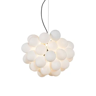 QAZQA Lampa wisząca art deco czarna z opalowym szkłem 8-punktowa okrągła - Uvas - Lampy sufitowe - miniaturka - grafika 1