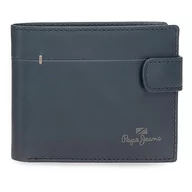 Portfele - Pepe Jeans Staple Portfel Poziomy z zamknięciem kliknij Niebieski 11x8,5x1 cms Skóra, niebieski, Talla única, Portfolio poziome z zamknięciem kliknięcia - miniaturka - grafika 1