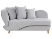 Szezlongi - Szezlong z pojemnikiem welurowy lewostronny jasnoszary MERI II - miniaturka - grafika 1