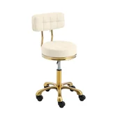 Krzesła i taborety kosmetyczne - physa Taboret kosmetyczny z oparciem 51 66 cm 150 kg beżowy / złoty - miniaturka - grafika 1