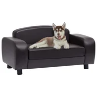 Legowiska dla psów - Vidaxl Sofa dla psa, brązowa, 80x50x40 cm, sztuczna skóra - miniaturka - grafika 1