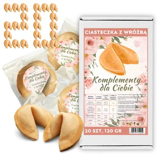 Ciasteczka z Wróżbą Komplementy dla Ciebie Chińskie Ciastka z Wróżbą 20 szt - Pieczywo chrupkie - miniaturka - grafika 1