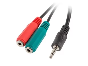 LANBERG ADAPTER JACK STEREO MINI(M)4-PIN->JACK MINI(F) X2 (SŁUCHAWKI+MIKROFON) NA KABLU 20CM CZARNY LANBERG - Złącza, przejściówki, adaptery - miniaturka - grafika 2