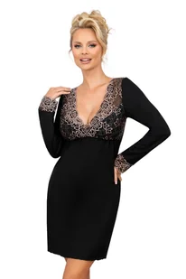 Donna Koszula Emma Long Black 44 czarny - Piżamy damskie - miniaturka - grafika 1