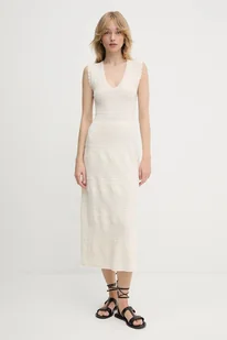 Morgan sukienka kolor beżowy maxi dopasowana RMALISA - Sukienki - miniaturka - grafika 1