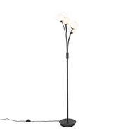 Lampy stojące - QAZQA Nowoczesna lampa podłogowa czarna z opalowym szkłem 5-punktowa - Ateny - miniaturka - grafika 1