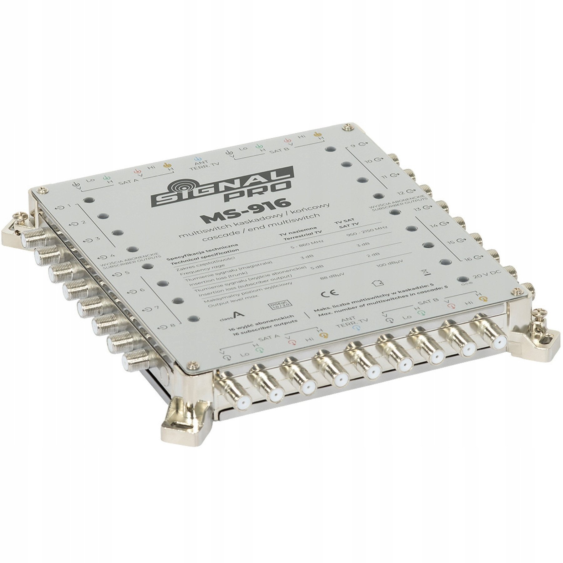 Signal MULTISWITCH PRZELOTOWY MS-916 9 WEJŚĆ / 16 WYJŚĆ Pro