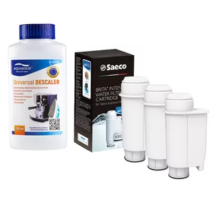 Zestaw Philips - Filtr Philips Intenza+ CA6702 3szt, Uniwersalny Odkamieniacz 250ml - Akcesoria i części do ekspresów do kawy - miniaturka - grafika 1