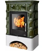 Piece wolnostojące - ABX Piec kaflowy Britania cokół biały - Zielony - miniaturka - grafika 1