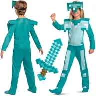 Stroje karnawałowe - Minecraft kostium, strój karnawałowy zestaw: diamentowa zbroja + miecz 127-136 cm (7-8 lat) - miniaturka - grafika 1