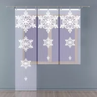 Firany - Firanka panel żakardowy frędzle Płatek Śniegu 60x250 cm biały - miniaturka - grafika 1