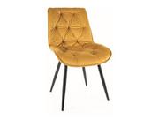 Krzesła - Krzesło do jadalni CHERRY II VELVET curry tapicerowane - miniaturka - grafika 1