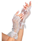 Dodatki do strojów karnawałowych - Rękawiczki koronkowe, białe - miniaturka - grafika 1