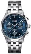 Zegarki męskie - Zegarek Cluse CW21003 Anthéor chrono Watch Steel blue, Silver Colour - - miniaturka - grafika 1