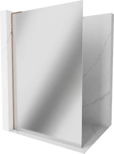 Mexen Kioto L ścianka prysznicowa Walk-in 80 x 200 cm, lustro, różowe złoto - 800-080-103-60-50 - Ścianki i drzwi prysznicowe - miniaturka - grafika 1