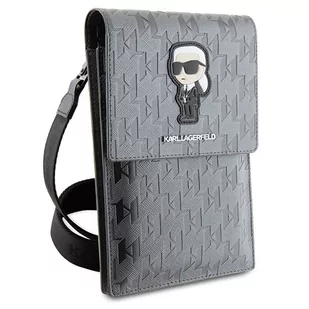 Karl Lagerfeld Torebka KLWBSAKHPKG srebrny/silver Saffiano Monogram Ikonik - Etui i futerały do telefonów - miniaturka - grafika 3
