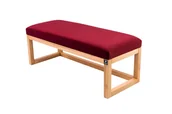 Ławki do przedpokoju - Ławka na buty LPG-2 135cm EMRAWOOD drewno lite kolor naturalny siedzisko gładkie kolor bordowy - miniaturka - grafika 1