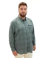 Koszule męskie - TOM TAILOR Męska koszula o regularnym kroju w kratkę, z kieszenią na piersi, 19643-zielony pył, 3XL - miniaturka - grafika 1