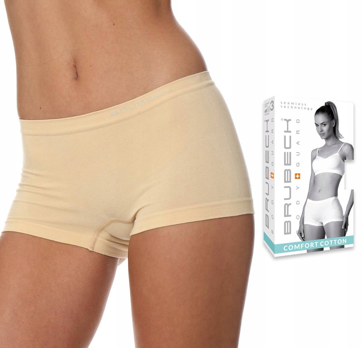 BRUBECK Szorty Sportowe Damskie Bokserki Bezszwowe BX10470A - XL