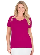 Koszulki i topy damskie - Trigema Damska koszulka z okrągłym dekoltem z wiskozy, magenta, S - miniaturka - grafika 1