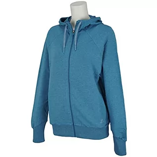 Bluzy damskie - Odlo damska bluza z kapturem midlayer Full zip Alma NATURAL sweter, agean blue melange XS 350591 - grafika 1