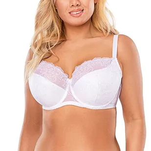 Vivisence 1045 Biustonosz Półusztywniany Damski Kwiatowa Koronka, Biały,70D - Biustonosze - miniaturka - grafika 1