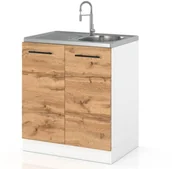 Szafki kuchenne - szafka kuchenna stojąca modułowa pod zlewozmywak 60cm spremium dąb wotan - miniaturka - grafika 1