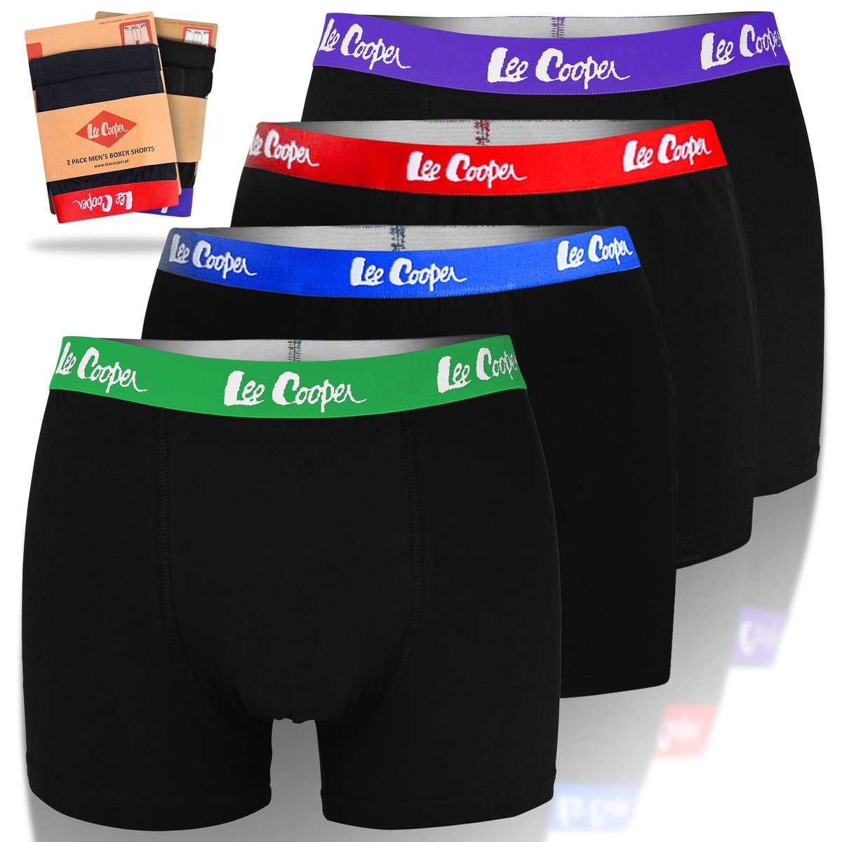 Lee Cooper Bokserki Męskie Bawełnianie BM9505 4 sztuki Rozmiar XL