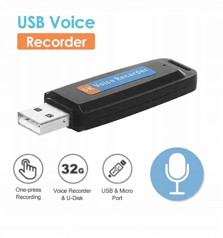 Dyktafon Majdan DYKTAFON PODSŁUCH SZPIEG PENDRIVE MICROSD do